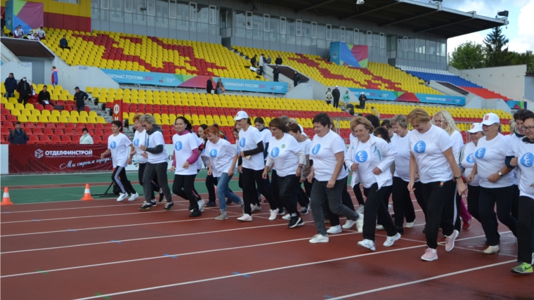 Забег команды Союза женщин Чувашии на легкоатлетической эстафете газеты "Советская Чувашия"